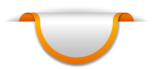 Wall Mural - Orange banner design on white background