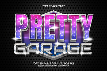 Editable Text Effect Pretty Garage 3D Bold