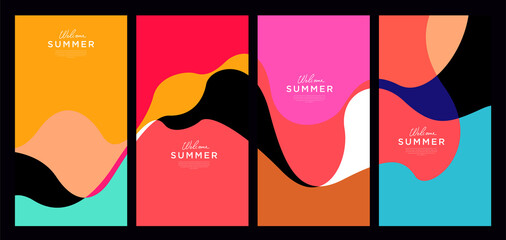 Vector Colorful liquid and fluid background for summer collection