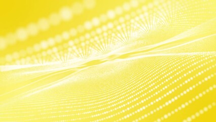 Wall Mural - Swaying linear particles on a 4K yellow background.