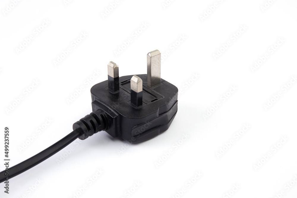 Ac Plug Line UK standard AC line plug isolated on the white background. Stock Photo ...