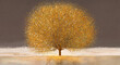 image of a golden lone tree with elements of gold textures and splashes

