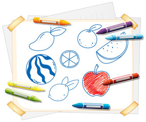 Sticker - Colouring book template for kids