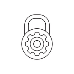 Lock control, security options, padlock with cogwheel  icon line style icon, style isolated on white background