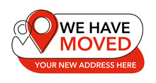 We Have Moved - Sticker For Relocation Of Address