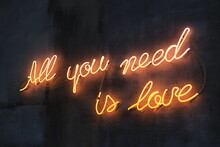 Lighting Words All You Need Is Love On The Wall