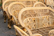 Cane furnitures , sofas made of cane, handicrafts on display during the Handicraft Fair in Kolkata - the biggest handicrafts fair in Asia.