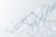 © iamchamp - Abstract financial chart with uptrend line graph and candlestick on black and white color background