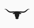 Longhorn silhouette vector icon. Bull head silhouette icon vector template