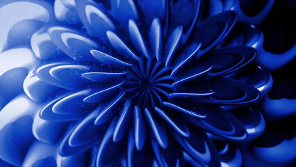 Poster - Abstraction in the form of a flower. Motion. a bright spring in the form of a flower made in abstraction shimmers and expands inward.