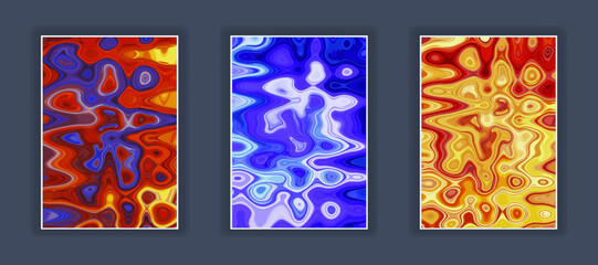 Poster - Abstract color painting. Liquid marble texture. Trendy template for poster, cover, wallpaper, screen background
