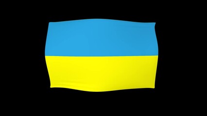 Poster - 3D simulation of the fluctuation of the flag of Ukraine in the wind. Rendering animation.