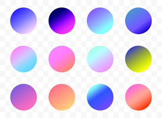 Poster - set of round vector gradient. multicolor sphere. modern abstract background texture. template for de