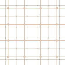 Brown Checkered Geometric Pattern, Connected Lines, Vector Repeat