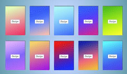 Aufkleber - Set of color geometric background. Vector illustration template. Background for banner, flyer, business card, poster, wallpaper, brochure, smartphone screen, mobile app
