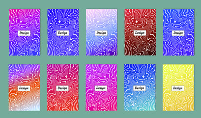 Aufkleber - Set of color geometric background. Vector illustration template. Background for banner, flyer, business card, poster, wallpaper, brochure, smartphone screen, mobile app
