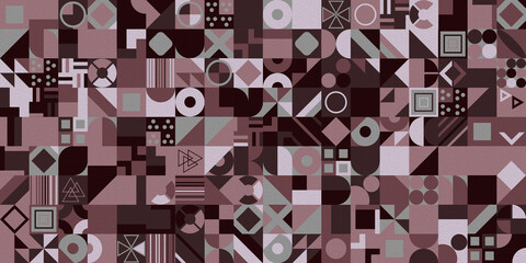 Poster - Abstract multicolored geometric pattern. Different geometric figures background. Flat minimal style. 