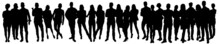 Silhouette Of Groups Of People Working	