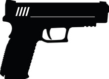 Handgun Pistol Hand Pistol Gun Svg Vector Cut File For Cricut And Silhouette Design Space