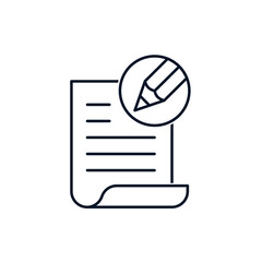 Poster - Notepad and pencil. Contract concept. Vector icon isolated on white background.