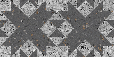 Wall Mural - stone mosaic background with geometric shapes in gray tones