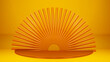 3d illustration with a beautiful podium for product promotion on a orange  background.