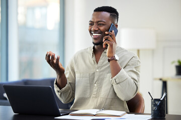 Wall Mural - Hes got connections. Shot of a young businessman on a call at work.