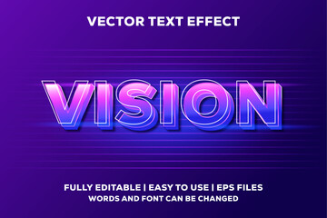 Vision vector text effect fully editable