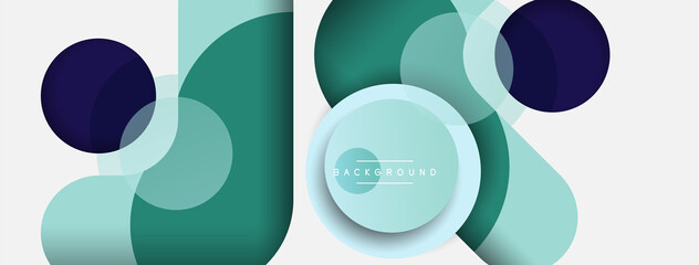 Circle and round shapes abstract background. Vector illustration for wallpaper banner background or landing page