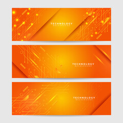 Modern minimal orange futuristic technology science background design . Abstract orange banner vector illustration. Yellow orange vector abstract graphic design. Banner Pattern background template.