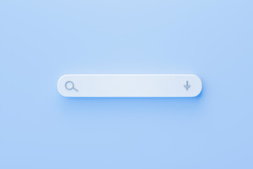 Fototapete - White bar search web search engine on blue background 3d rendering
