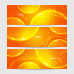 Modern colorful banner template. Yellow and orange banner design. futuristic technology science background design. Yellow orange vector abstract graphic design. Banner Pattern background template.