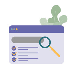 Poster - Simple browser window and online search results concept. minimal design isolated. Vector illustration