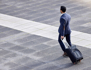 Aufkleber - Travel is my favourite luxury. Shot of a businessman making his way to the airport with his suitcase.