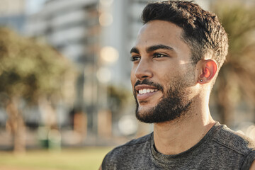 Sticker - I will conquer it all today. Shot of a sporty young man exercising outdoors.