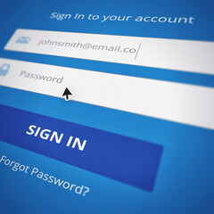 Fototapete - Time to sign in. Cropped shot of the login page of a website - ALL design on this image is created from scratch by Yuri Arcurs team of professionals for this particular photo shoot.
