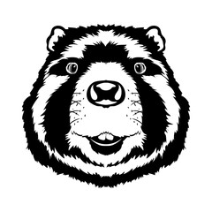Beaver face vector iilustration in hand drawn style, perfect for tshirt and mascot design