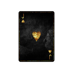 Wall Mural - Jack of hearts, grunge card isolated on white background. Playing cards. Design element.