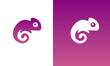 © Ardi - Template logo icon chameleon with gradient color Pacific pink and velvet violet color