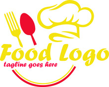 WebFresh Food Logo Design Template. Vector Color Hand Like Illustration Background. Graphic Fork Icon Symbol For Cafe, Restaurant, Cooking Business. Modern Linear Catering Label, Emblem, Badge In Circ