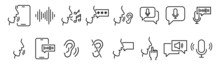 Set Of Voice Related Vector Icons