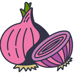 Wall Mural - onion line icon