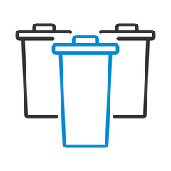 Sticker - Garbage Containers With Separated Trash Icon