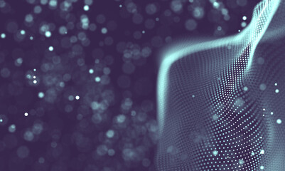 Poster - data technology abstract futuristic illustration . low poly shape with connecting dots and lines on 