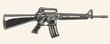 © DGIM studio - Rifle M-16 element vintage monochrome