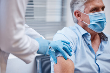 Poster - Give it a two days and youll feel better. Shot of a patient receiving a covid vaccination.
