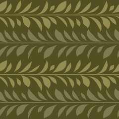 Poster - Jungle leaf vector pattern, seamless botanical print, garland background