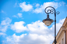Beautiful Forged Lantern In The Old City Against The Blue Sky