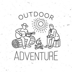 Wall Mural - outdoor adventure badge. vector illustration. concept for shirt or print, stamp, travel badge or tee