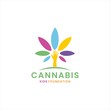 therapy kid from cannabis logo. organic hemp care logo vector